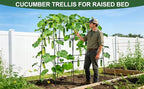 U-Shape Cucumber Trellis for Raised Beds - 47.2”x47.2”x21.6” Green Metal Arch Trellis, Rust-Resistant Garden Plant Support for Climbing Vegetables, Vines, Flowers - Heavy Duty & Easy to Assemble