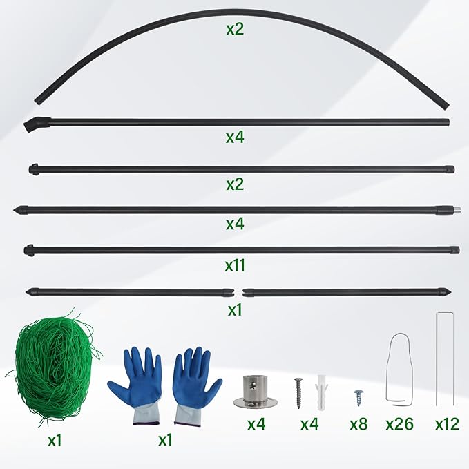 Garden Arch Trellis for Climbing Plants, Adjustable Tunnel Trellis 7.4FT Tall & 2.8 FT Depth, Metal Plant Support Garden Trellis Arch for Outdoor Climbing Vine,Vegetable, Fruit, Flower