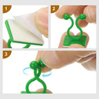 uxcell 100Pcs Plant Climbing Wall Fixture Clips, Plant Fixer Self-Adhesive Hooks Wire Fixing Supporting for Indoor Outdoor Decoration and Cable Wire Fixing (Green, 19mm/0.75")