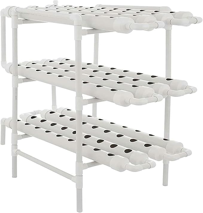 FLTRGO Hydroponics Growing System, Hydroponics Growing System Tower, PVC Pipe, 108 Holes, for Planting Vegetables, Indoor Garden System Tall Hydroponics System Outdoor