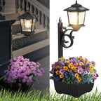 2-in-1 Solar Lamp Post with Planter, Illuminate Your Garden: Solar Post Light with Integrated Planter Box, Waterproof Outdoor Garden Solar Flower Pot Lamp for Lawn, Patio, Porch, Yard Decor (1pc)