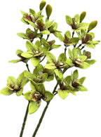 4pcs Green Cymbidium Orchid Flower 10 Heads Artificial Fake Latex Phalaenopsis Flowers for Wedding Centerpieces Home Hotel Floral Arrangment Decor (Green)