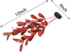 2-Pack 12 Inch Aquarium Silk Aquarium Plants, Artificial Plastic Plant for Small Tank, Goldfish, Fish Hides (Red, 12 Inch)