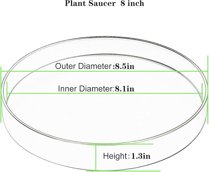 2 Pack 8 inch Plant Saucer Drip Tray, Heavy Sturdy Plastic Planter Flower Pot Drainage Tray Plate Saucers for Indoor Outdoor Garden, Plant Water Drip Trays for pots Base (8", Black)