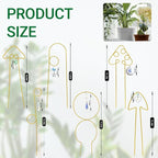 6Pack Small Trellis for Potted Plants Indoor with Crystal Sun Catcher, Golden Metal Plant Stake for Home Window Garden, Plant Accessories Indoor Decoration (Gold)