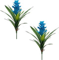 2Pcs Artificial Hawaiian Ginger Flower, 18" Fake Bromeliad Plants,Large Real Touch Faux Tropical Flowers, Lifelike Exotic House Plants for Home Office Indoor Decoration (Blue)