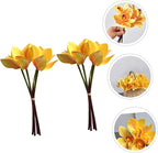 Hemobllo Artificial Silk Orchid Bouquet 2 Bundles, 4-Head Faux Phalaenopsis Flowers for Home Decor, Yellow Silk Flower Arrangement for Living Room and Event Decoration