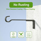 Saffruff 8 Inch 2 Pack Black Heavy Duty Outdoor Plant Hangers, Iron Hanging Plant Brackets for Hanging Plants Outside, Metal Plant Hooks Plant Wall Hooks for Hanging Lantern, Bird Feeder