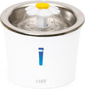 Catit LED Flower Fountain with Triple Action Filter, Cat Drinking Water Fountain, 3 L