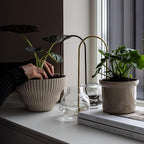 Beautiful Self-Watering Wick System for Effortless Plant Care, Automatic Drip Irrigation, Sustainable & Stylish Scandinavian Design, Ideal for House Plants (S, Brass Patina)