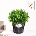 PASYOU Artificial Shrub, Fake Bush Simulation Eucalyptus Grass Greenery Leaves Plastic Plants Indoor Outdoor Outside Home Garden Office Bathroom Verandah Wedding Décor Decoration Planter Filler 8 Pcs