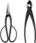 Wazakura Japanese Bonsai Tool Kit Set MADE IN JAPAN, Long Handle Ashinaga Scissors 8inch(200mm) + Concave Branch Cutter 8inch(200mm)