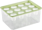 Aquaponics Growing System Hydroponic Planter Box, 12-Hole Transparent Aquaponics Growing System with Green Lid for Home, Balcony, or Desktop Decor