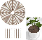 2Pcs (Large Small Plants Covers Soil,Plant Pot Grid,Plastic Plant Covers from Animals with Ground Nails,Keep Dog and Cat Out of Potted Plants for Indoor Plants (7.5/11.8 Inch)