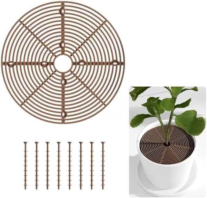 2Pcs (Large Small Plants Covers Soil,Plant Pot Grid,Plastic Plant Covers from Animals with Ground Nails,Keep Dog and Cat Out of Potted Plants for Indoor Plants (7.5/11.8 Inch)