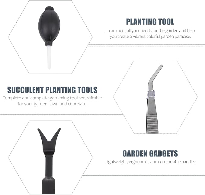 HOMSFOU 14pcs Succulent Planting Tool Set with Spraying Bottle, Soil Scoop, Shovel, and Pruning Scissors for Indoor and Outdoor Gardening, Transplanting and Plant Care Accessories