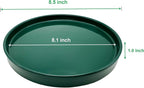 Yukfona 2 Pack Ceramic Plant Saucer Pot Tray 8 Inch, Planter Saucers 4 5 6 7 8 9 10 11 12 Inch for Indoors Outdoor, Durable Sturdy Flower Drainage Tray for Glazed Pots Base (8.5 Inch Green)