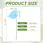 uxcell 4Pcs 11inch Artificial Anthurium Lily Flowers, Permanent Flower Bouquet for Home Arrangements Wedding Festival Decoration Crafts Store Decor Accessories, Sky Blue