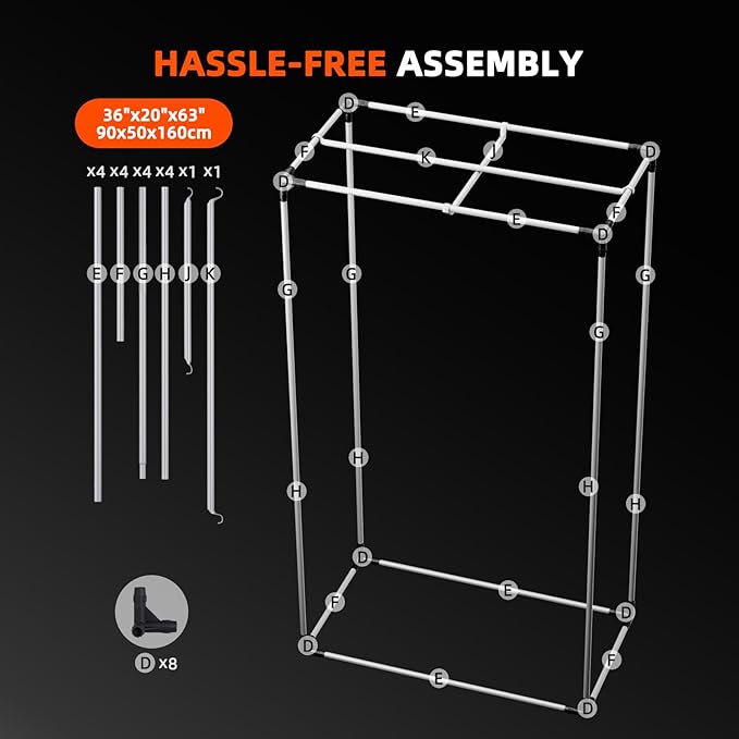 Spider Farmer 3x2 Grow Tent 2025 New, 36"x20"x63", with Hook for Controller and Power Strip, View Window, 1680D Thicken Mylar Canvas for Indoor Hydroponic Growing SF1000, SE1500, G1500