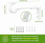 Saffruff 8 Inch 2 Pack White Heavy Duty Outdoor Plant Hangers, Iron Hanging Plant Brackets for Hanging Plants Outside, Metal Plant Hooks Plant Wall Hooks for Hanging Lantern, Bird Feeder