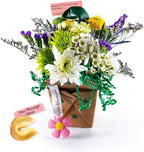 Get Lucky Fresh Cut Live Flowers Arranged in a Takeout Container with Your Personal Message Tucked Inside a Fortune Cookie