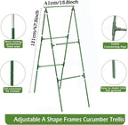 Small Size Garden Cucumber Trellis for Climbing Plants Outdoor, 47x16 inch A Frame Cucumber Trellis for Garden Raised Bed, Plant Support for Vegetable Vine Pea Bean, with Netting