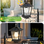 2 in 1 Outdoor Flower Pots for Real or Fake Flowers, Solar Lamp with Planter Base, 27” Wall Mount Decorative Light for Front Porch, Waterproof LED Light for Garden, Patio, Backyard