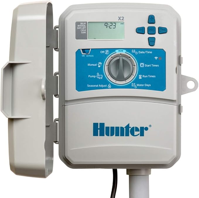 Hunter X2 14-Station Outdoor Sprinkler Controller, Wi-Fi Capable Smart Irrigation System, Hydrawise Compatible, Weather-Based Scheduling for Lawn and Garden