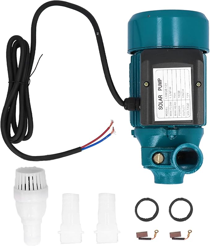 Solar For Irrigation, DC 12V 180W Solar Well Pump Kit Water Transfer Pump with Outlet Pipe Joint for Garden Lawn Irrigation System