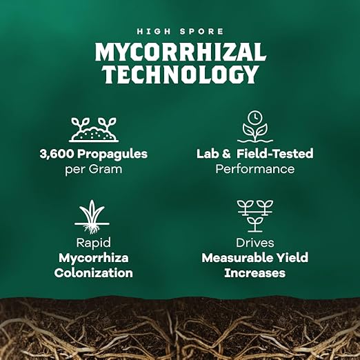 DYNOMYCO Spark Mycorrhizal Fungi, 4oz Wettable Powder – 3-In-1 Root Enhancer Turbocharges Nutrient Uptake & Yield – Treats 25 Plants, Indoor/Outdoor Bio-Stimulant – Dissolves Fast in Seed Starter Soil
