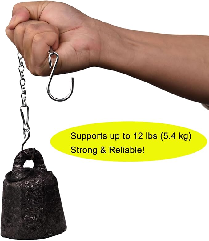 Chain for Hanging Plants,11 Inch Silver Hanging Chain, Small Hanging Basket Chain Kits with Hooks for Bird Feeder Hanging Plant Extender Porch Wind Chime (Silver, 11 Inch-12PCS)