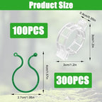 200 Pcs Plant Support Clips, 2 Types in 1 Pack, Plastic Garden Clips for Tomato, Grape, Cucumber, Vine Plants, Reusable Plant Clips for Climbing Plants (Green White)