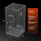 Spider Farmer 3.3x3.3 Grow Tent 2026 New, 39"x39"x80", with Controller Landyard, Enlarged View Window, 1680D Thicken Mylar Canvas for Indoor Hydroponic Growing for SE3000, G3000