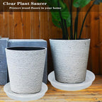OVZILKI Plant Saucer 2 Pack of 14 inch, Clear Plastic Flower Plant Pot Saucer, Heavy Duty Plant Drip Trays Saucers for Indoor, Plant Water Tray for Planters