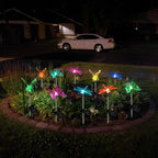 Anordsem Solar Garden Lights Outdoor: 6 Waterproof PVC Insect Stake Light Heads - Changeable Color LED Lighting for Gardener Yard Decoration - Christmas Gifts for Homeowners Over 30