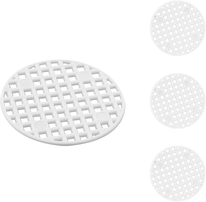 Bivethoi 100pcs Plant Pot Mesh Hole Cover Bonsai Drainage Mesh Insert, Flower Pot Hole Mesh Pad Bottom Grid Mat, Round Mesh Screen Pot Bottom Gasket for Garden Prevent Soil Loss (1.8" / 45mm, White)
