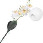 Artificial White Phalaenopsis Orchid Bonsai Faux Potted Plant Lifelike Tabletop Fake Flower Ornament Home Decor for Living Room Office