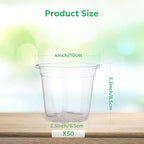 Bluepro 50 Packs 4 Inch Reinforced Clear Nursery Pots with Drainage Holes, Transparent Plastic Plant Pot Seedling Planter for Vegetable Propagation, Root Cutting, Seed Starting