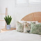 Fake Plants 15.7" Artificial Snake Plant Faux Plants in Blue and White Pot Tropical Sansevieria Silk Plant Fake Potted Plants Indoor for Home Living Room Bathroom Office Housewarming Gift Decor