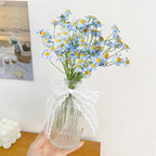 Small Artificial Blue Daisy Flowers - 2 Bouquets (12 Stems), 10 Inch Fake Daisies for Spring Home Decor, Wedding, Party, Table Centerpiece (Vase Not Included)