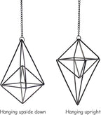 ZOOELAY Hanging Air Plants Holders Black Airplants Plant Hanger Metal Geometric Inoor Planter Holder Air Ferns Display Rack with Chain 4Pcs …