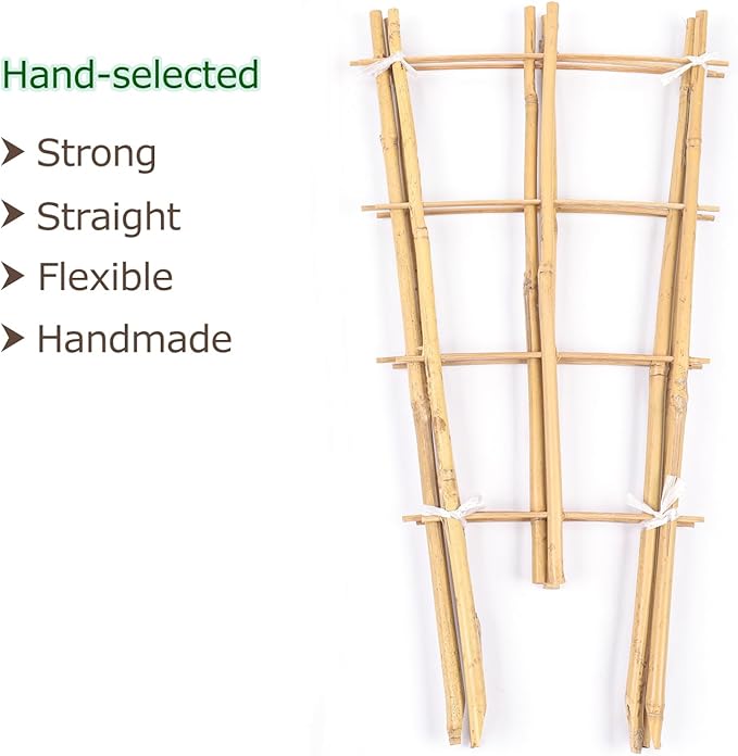 Cambaverd Trellis for Climbing Plants Indoor Outdoor, Natural Bamboo Trellis 24 Inch, 3 Pack Garden Trellis for Potted Plants, Ivy, Monstera, Houseplants