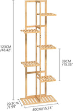 Laiensia Bamboo Plant Stand Rack 6 Tier,Multiple Stand Holder Shelf Rack, Indoor&Outdoor Planter Display Shelves for Patio Garden, Living Room, Corner Balcony and Bedroom,Wood Color