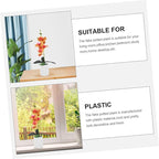 Happyyami 2pcs Artificial Moth Orchids Faux Potted Plant for Home and Office Decoration Realistic Bonsai Ornament for Living Room Garden and Desk Display Orange