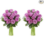 KaBloom - 24 Stems of Purple Roses (Cut-to-Order, and Homegrown in the USA) - Fresh Flowers for Birthday, Valentine's & Mother's Day