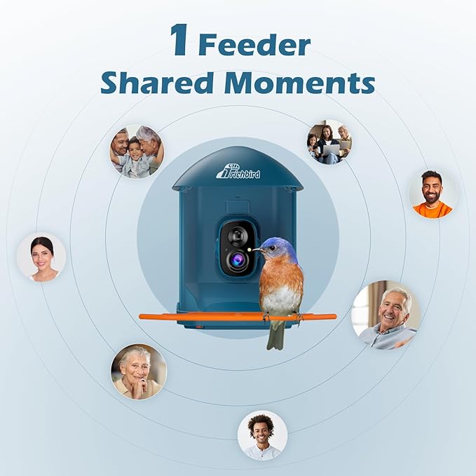 Smart Bird Feeder with Camera, 2K HD Birdwatching Camera with AI Identify Bird Species & Solar Panel, Auto Video Capture & Instant Notifications, for Dad Granpa Birdlovers