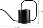 Fasmov 51 Oz Stainless Steel Watering Can Modern Style Watering Pot, Watering Can with Long Spout for Easy Pour, Water Outdoor Garden, Indoor Plant (Black)