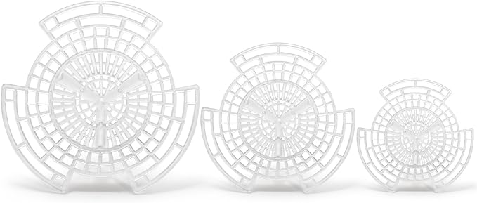 Covzoe 60 Pack Flower Pot Hole Mesh Pad, Plastic Cone Planter Bottom Filtering Grid Mat, DIY Reusable Plant Drain Screens Gasket Drainage Netting for Bonsai Gardening Prevent Soil Loss, 3 Size