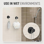 Suction Cup Hooks for Wreaths on Glass, Suction Cup Hooks for Inside Shower, Wreath Hangers for Front Doors, Metal Towel Hooks for Showers Bathrooms Mirrors (2, Sliver)