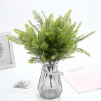 PASYOU Artificial Boston Fern Plants Decor, Fake Shrubs Greenery Leaves Plant Bamboo UV Resistant for Outdoors Indoor Hanging Planter Front Porch Garden Farmhouse Decoration 4 Pack
